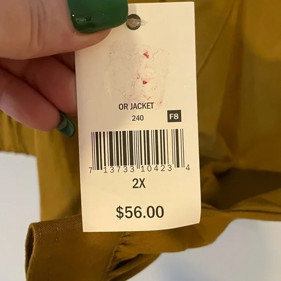 NWT size 2x color mustard Ophelia Roe 5 button down cropped jacket - Picture 4 of 8